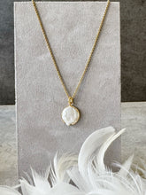 Load image into Gallery viewer, Gold Boho “Summer Vibes" Freshwater Pearl Pendant Necklace