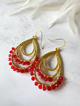 Load image into Gallery viewer, Ibiza teardrop double row beaded earrings