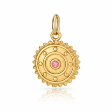 Load image into Gallery viewer, Gold Crystal sun disc charm - 4 colours