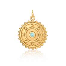 Load image into Gallery viewer, Gold Crystal sun disc charm - 4 colours