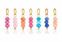 Load image into Gallery viewer, 3 stone beaded gemstone charms - 7 colours