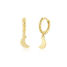Load image into Gallery viewer, Bobble Star/Moon Charm Huggie hoops