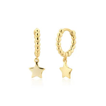 Load image into Gallery viewer, Bobble Star/Moon Charm Huggie hoops