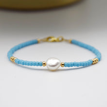 Load image into Gallery viewer, Colourful Seed Bead & Freshwater Pearl Bracelet