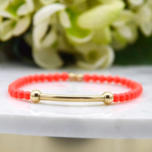Load image into Gallery viewer, Neon Pearls and 14k Gold Filled Bead and Tube Bracelet