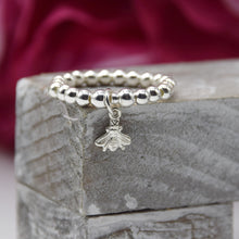 Load image into Gallery viewer, Bee Charm Bead Stretch Ring