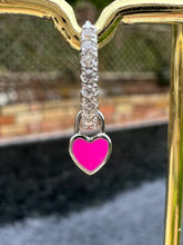 Load image into Gallery viewer, Mini enamel heart Huggie hoop earrings - 10 colours
