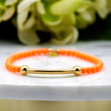 Load image into Gallery viewer, Neon Pearls and 14k Gold Filled Bead and Tube Bracelet