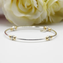 Load image into Gallery viewer, Silver and Gold Simplicity Tube and Bead Bracelet