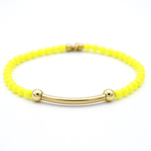 Load image into Gallery viewer, Neon Pearls and 14k Gold Filled Bead and Tube Bracelet
