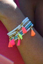 Load image into Gallery viewer, Neon Mini Tassel Bead Bracelet