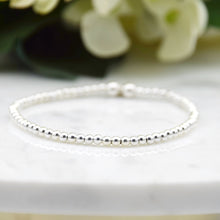 Load image into Gallery viewer, Sterling Silver Simplicity Plain Beaded Bracelet 2.5mm 3mm 4mm 5mm