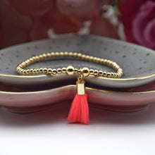 Load image into Gallery viewer, Neon Mini Tassel Bead Bracelet