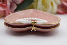 Load image into Gallery viewer, Gold Vermeil Starfish Charm 6mm Beaded Bracelet