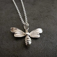 Load image into Gallery viewer, Large Bee Sterling Silver Necklace