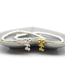 Load image into Gallery viewer, Sterling Silver/Gold Vermeil bead bracelet with Cherry Charm