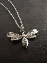 Load image into Gallery viewer, Large Bee Sterling Silver Necklace