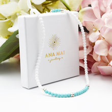 Load image into Gallery viewer, Neon Mint and White Choker Necklace