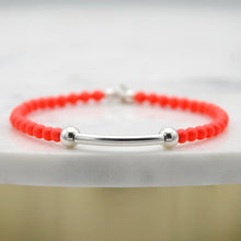 Load image into Gallery viewer, Neon and Sterling Silver Bead and Tube Bracelet