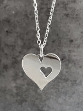 Load image into Gallery viewer, Cutout Heart Sterling Silver Necklace