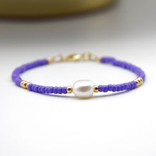 Load image into Gallery viewer, Colourful Seed Bead & Freshwater Pearl Bracelet