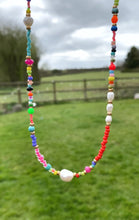 Load image into Gallery viewer, Colourful Boho Freshwater Pearl Beaded 16”/18” Necklace