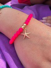 Load image into Gallery viewer, Gold Vermeil Starfish Charm 6mm Beaded Bracelet