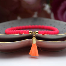 Load image into Gallery viewer, Neon Mini Tassel Bead Bracelet