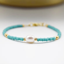 Load image into Gallery viewer, Colourful Seed Bead & Freshwater Pearl Bracelet