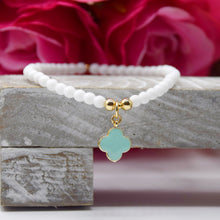 Load image into Gallery viewer, Enamel Clover Charm Beaded Bracelet