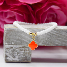 Load image into Gallery viewer, Enamel Clover Charm Beaded Bracelet