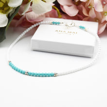 Load image into Gallery viewer, Neon Mint and White Choker Necklace