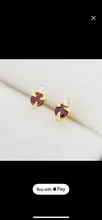 Load image into Gallery viewer, Tiny Red Crystal CZ Stud earrings