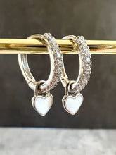 Load image into Gallery viewer, Mini enamel heart Huggie hoop earrings - 10 colours