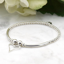 Load image into Gallery viewer, Funky Heart Charm Bead and Tube Bracelet