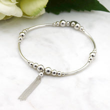 Load image into Gallery viewer, Slim Tassel Bead and Tube Bracelet