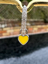 Load image into Gallery viewer, Mini enamel heart Huggie hoop earrings - 10 colours