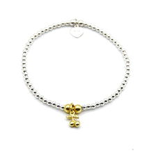 Load image into Gallery viewer, Sterling Silver/Gold Vermeil bead bracelet with Cherry Charm