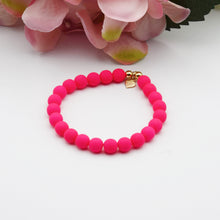Load image into Gallery viewer, Neon Pink 8mm & Gold Filled Simplicity Bead Bracelet