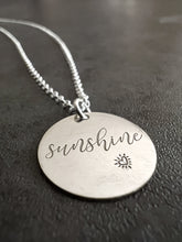 Load image into Gallery viewer, “Sunshine” disc Sterling Silver Necklace