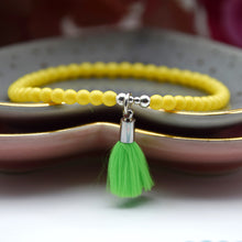 Load image into Gallery viewer, Neon Mini Tassel Bead Bracelet