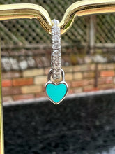 Load image into Gallery viewer, Mini enamel heart Huggie hoop earrings - 10 colours