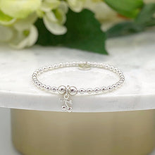 Load image into Gallery viewer, Sterling Silver/Gold Vermeil bead bracelet with Cherry Charm