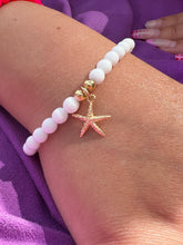 Load image into Gallery viewer, Gold Vermeil Starfish Charm 6mm Beaded Bracelet