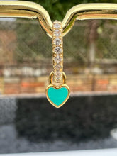 Load image into Gallery viewer, Mini enamel heart Huggie hoop earrings - 10 colours