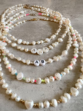 Load image into Gallery viewer, Ana Mai Signature Freshwater Pearl Necklace - Mother of Pearl initials