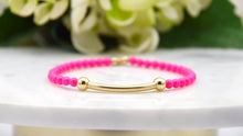Load image into Gallery viewer, Neon Pearls and 14k Gold Filled Bead and Tube Bracelet