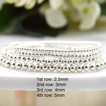Load image into Gallery viewer, Sterling Silver Simplicity Plain Beaded Bracelet 2.5mm 3mm 4mm 5mm