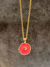 Load image into Gallery viewer, Gold Boho “Summer Vibes” Pink Heart Pendant Necklace - 2 colours