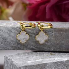Load image into Gallery viewer, Single Clover huggie hoop earrings
